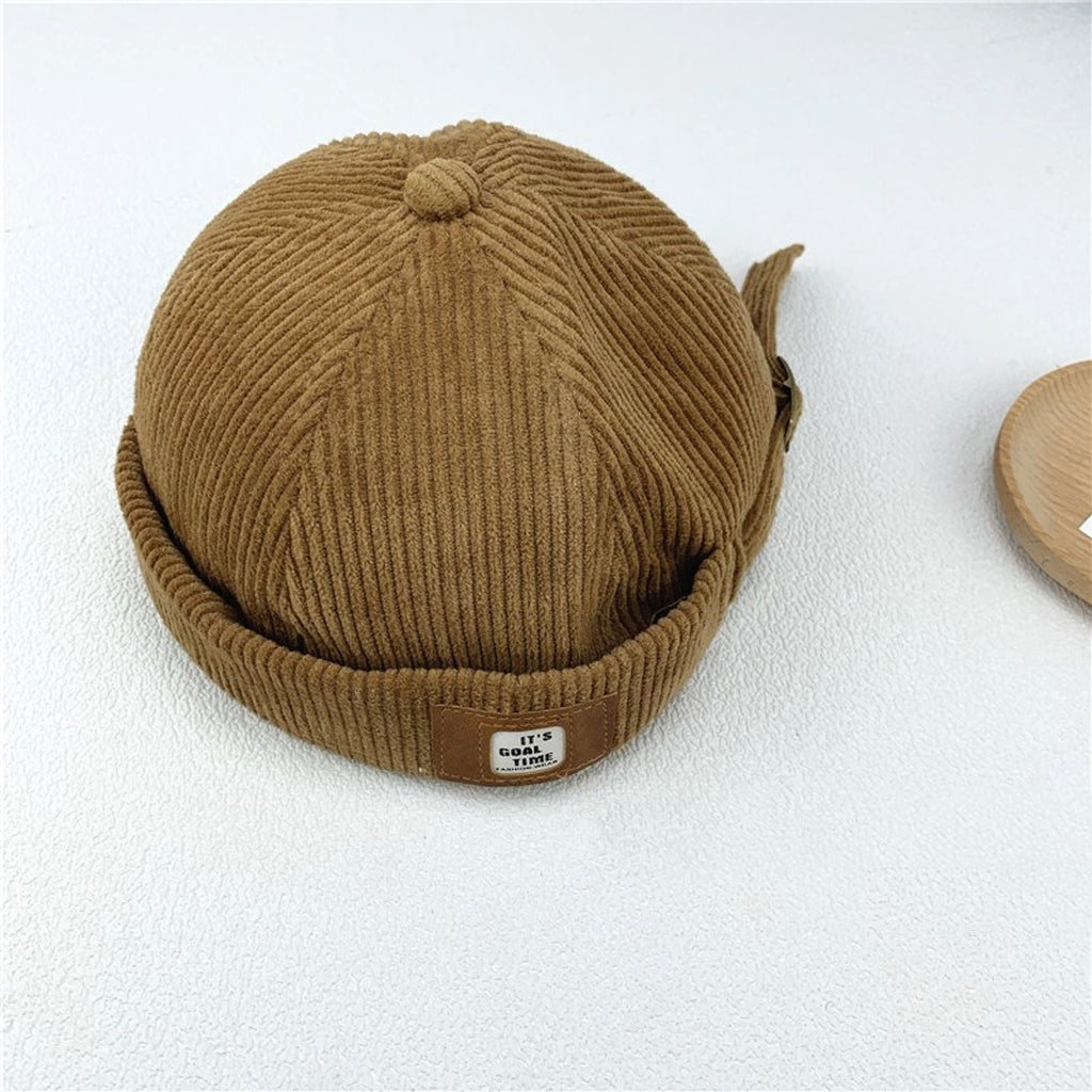 Sailor Corduroy Button Trendy Cap Hat - enhanced image 1
