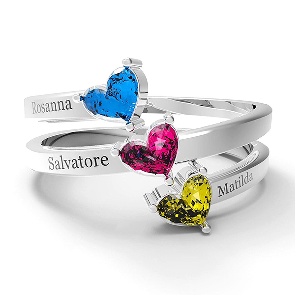 Silver Love Heart Ring With Personalized Name - enhanced image 1