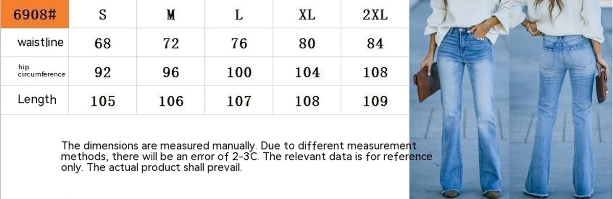 Simple Slim-fit Washed Denim Trousers With Pockets For Women - enhanced image 1