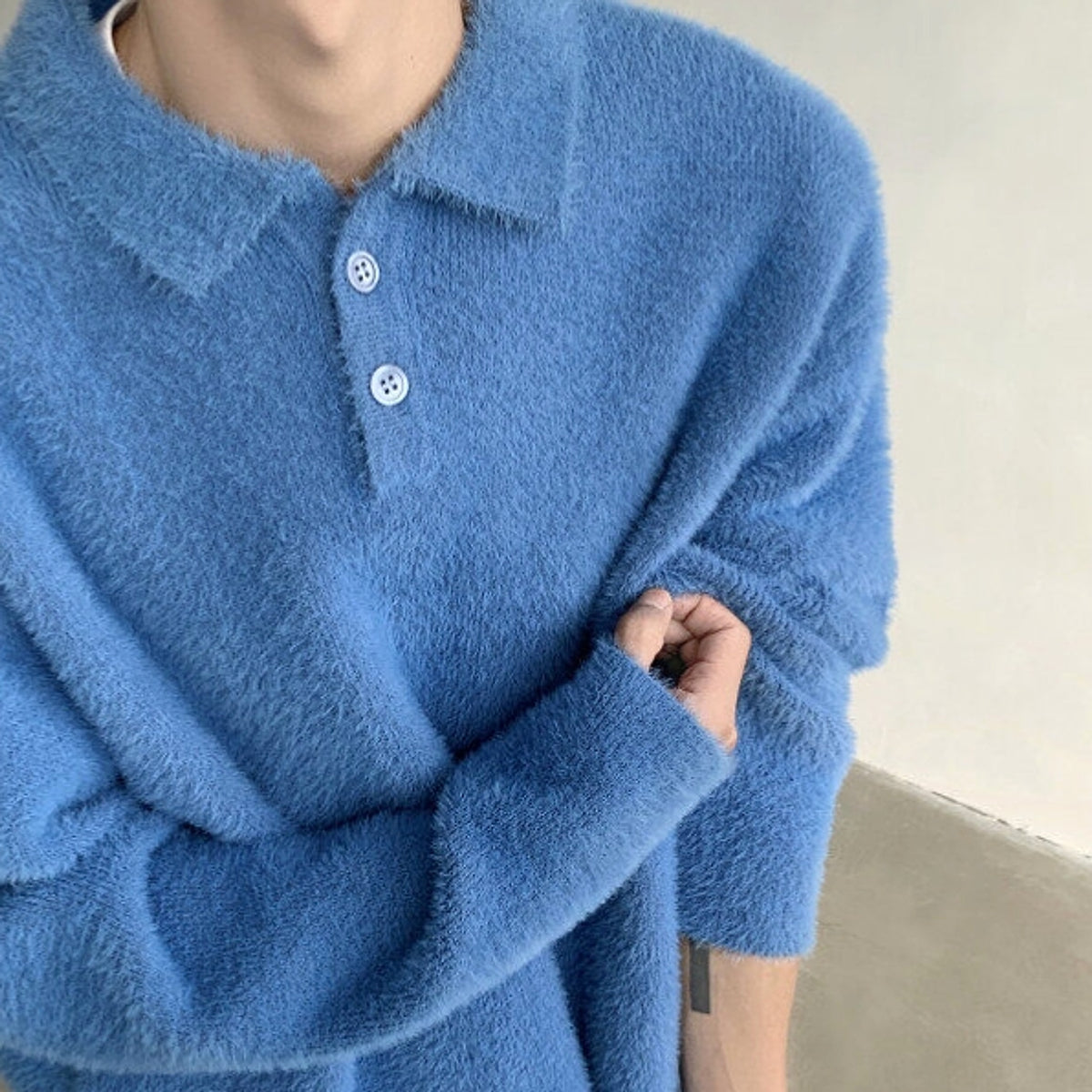 Skin-friendly Mohair Pullover Sweater - enhanced image 1