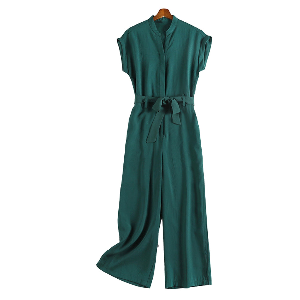 Sleeveless V-neck jumpsuit - enhanced image 1