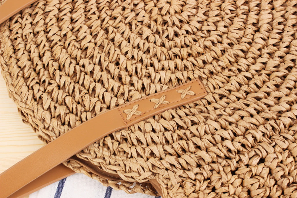 SolunaBag™ – Round Woven Straw Edition - enhanced image 1