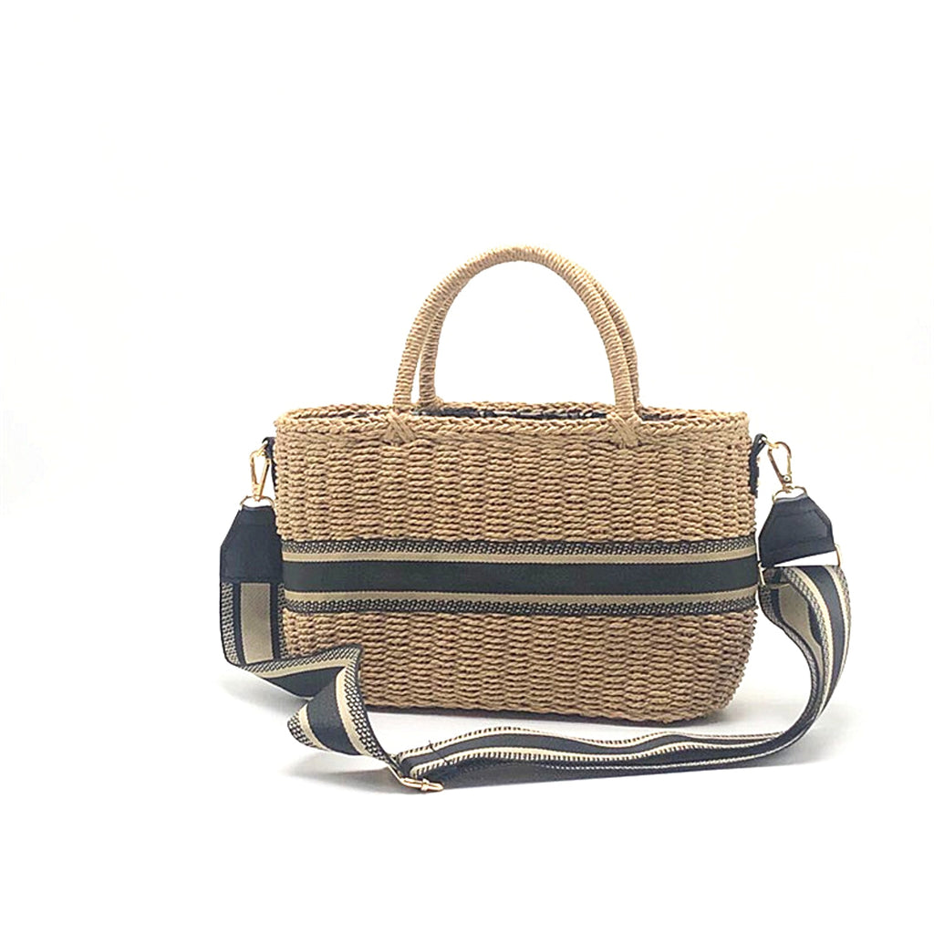SolunaWeave™ – Coastal Barrel Straw Satchel - enhanced image 1