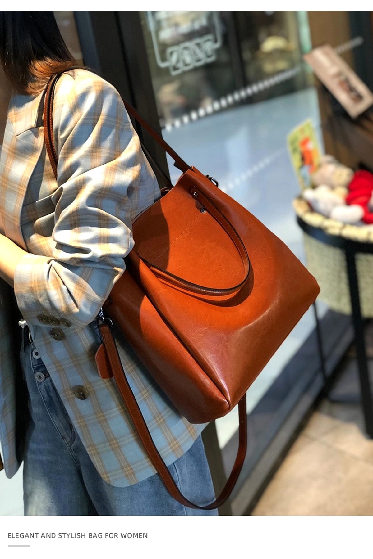 SolunaWeave™ – Heritage Luxe Leather Tote - enhanced image 1