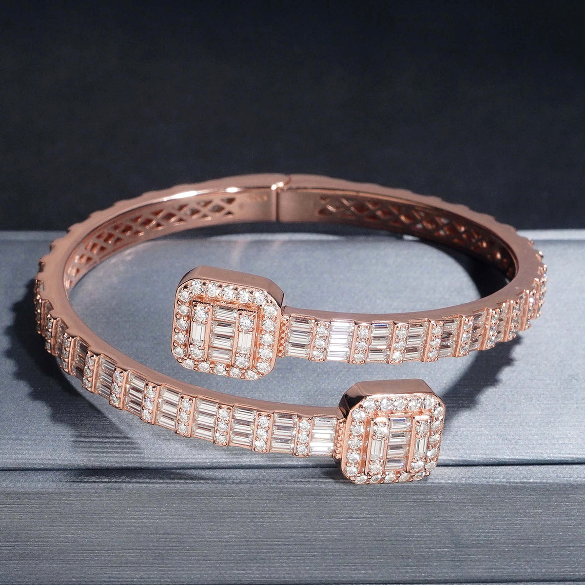 Square S925 Silver Moissanite Bracelet - enhanced image 1