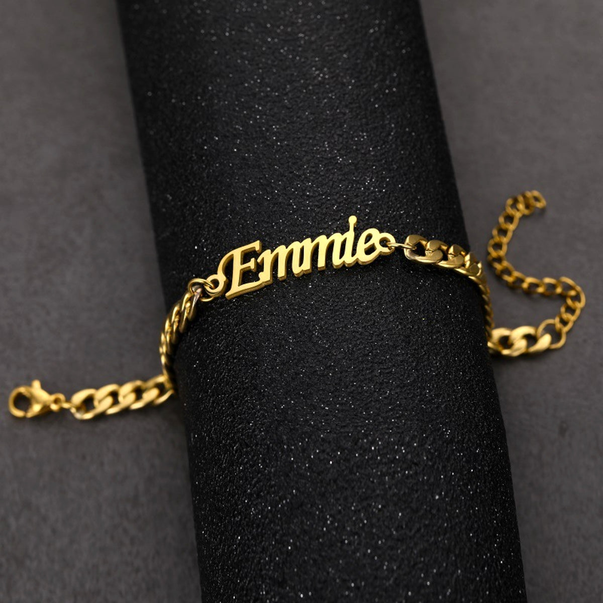 Stainless Steel 4mm Cuban Chain Custom Name Men's Classic Bracelet - enhanced image 1