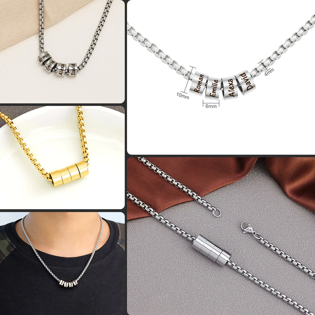 Minimalist Stainless Steel Beaded Necklace – Timeless & Elegant! - enhanced image 1
