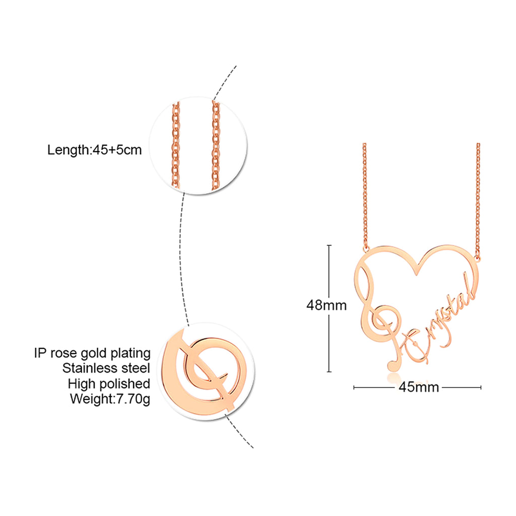 Stainless Steel Heart Pendant With Custom Name – Elegant & Personalized Necklace - enhanced image 1