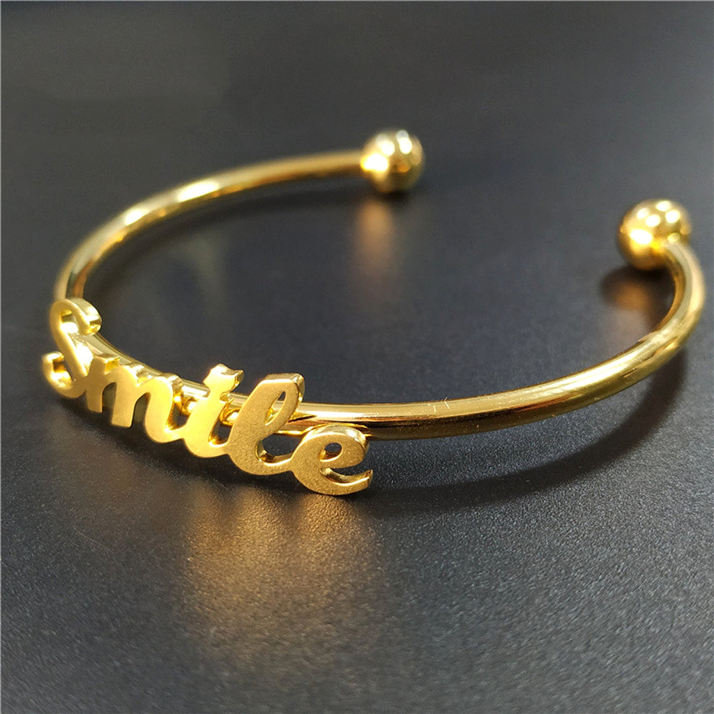 Personalized Stainless Steel Name Bracelet – Custom Letter Jewelry - enhanced image 1
