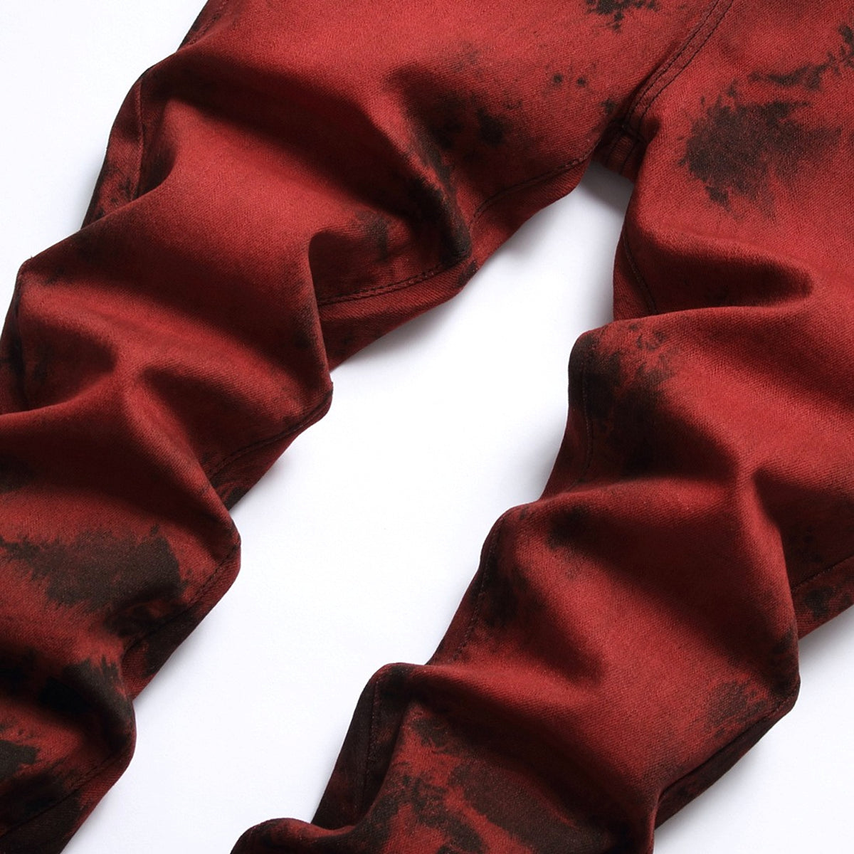 Stretch Tie Dyed Red Brick Men 's Jeans - enhanced image 1