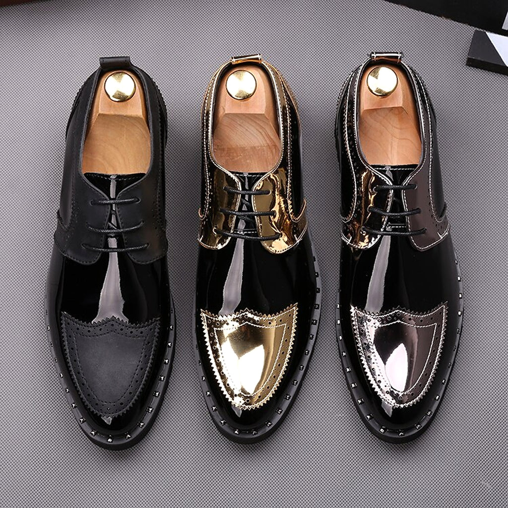 Summer British pointed casual leather shoes Men - enhanced image 1
