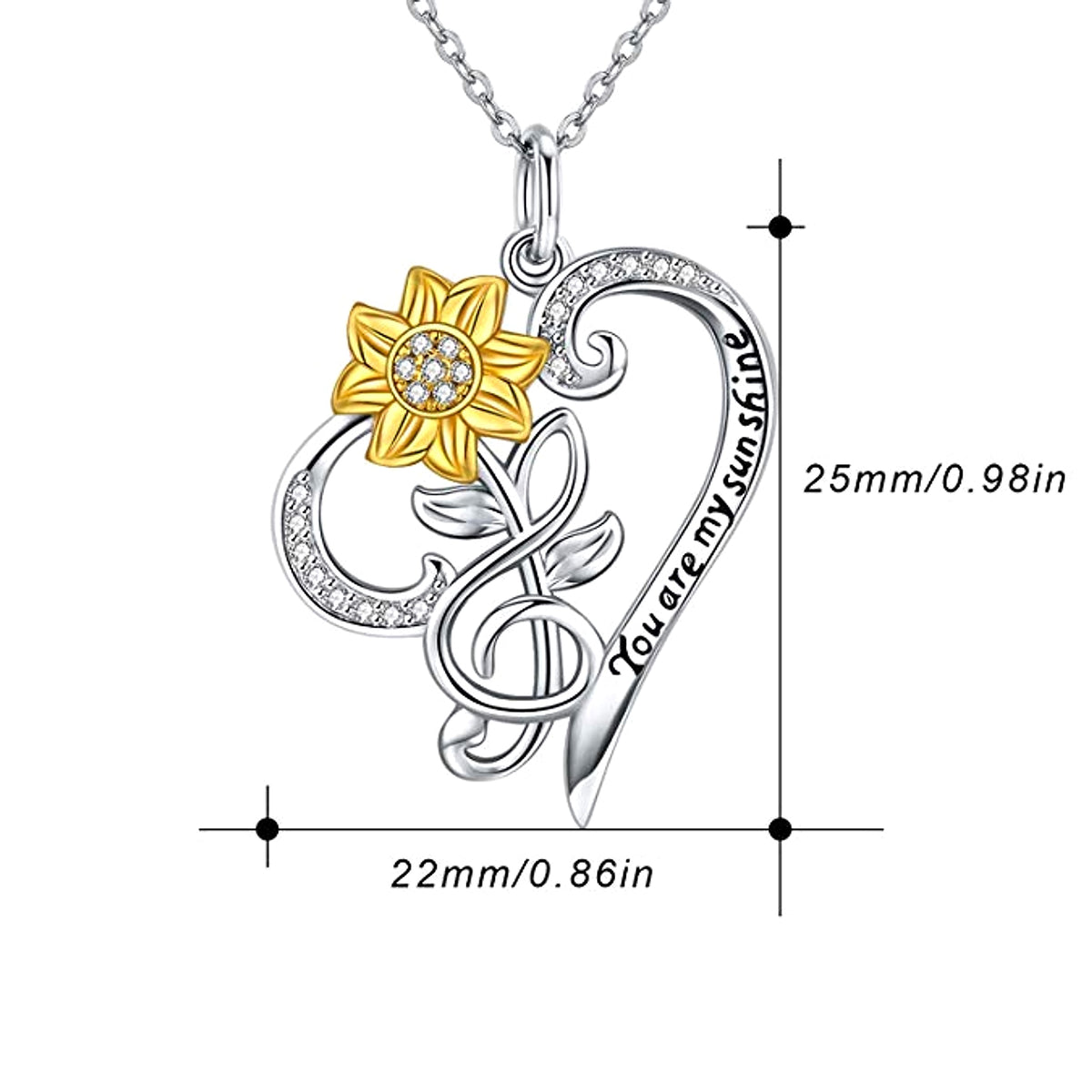 Sunflower Necklace S925 Sterling Silver - enhanced image 1