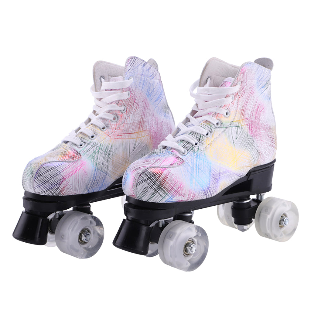 Symphony Feather Double Row Skates Adult Roller Skates Four Roller Skating Flash Skates - enhanced image 1