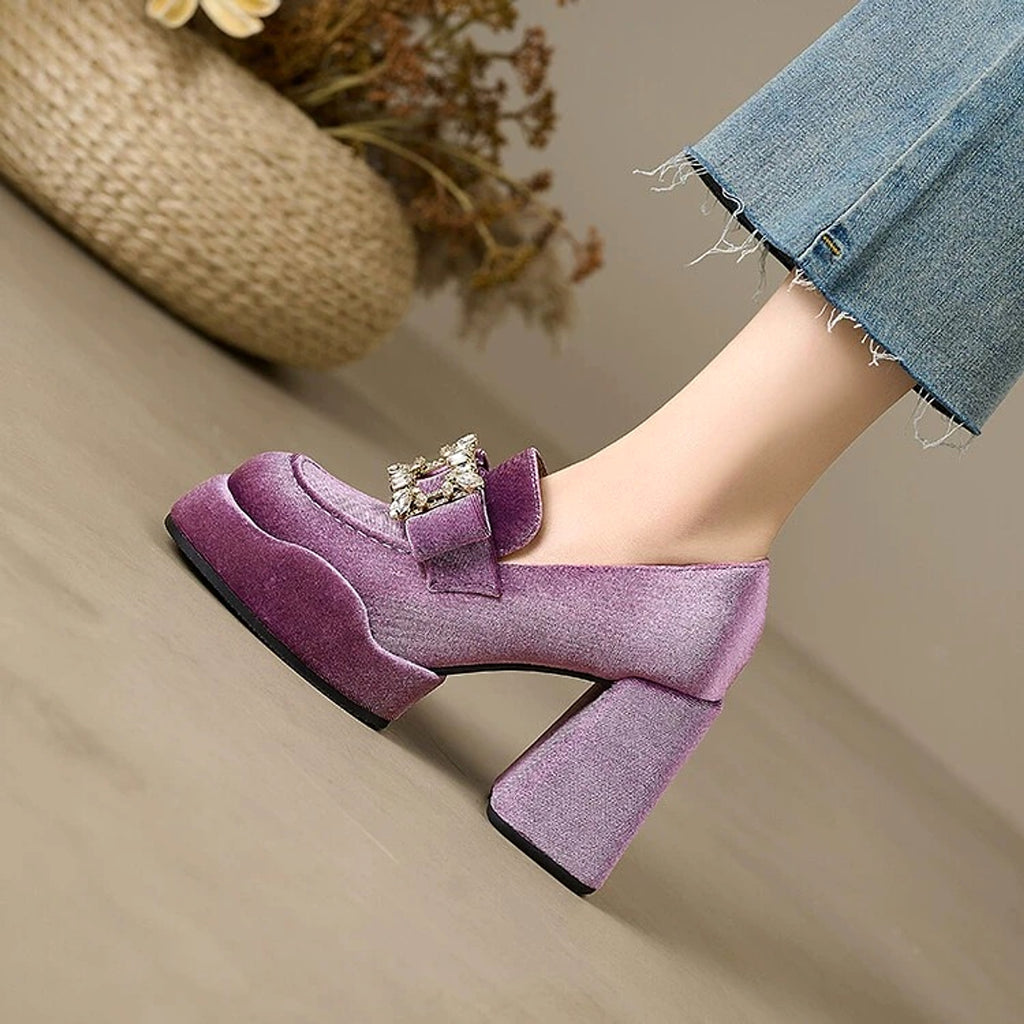 Thick Soled Thick Heel Slip-on Shoe Women's Single Shoes - enhanced image 1