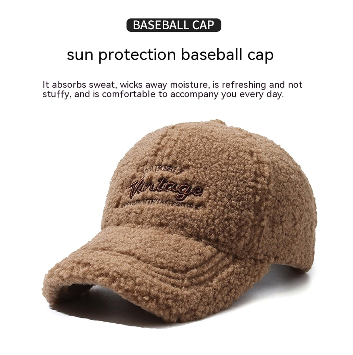 Thickened Warm Peaked Street Versatile Winter Baseball Cap - enhanced image 1
