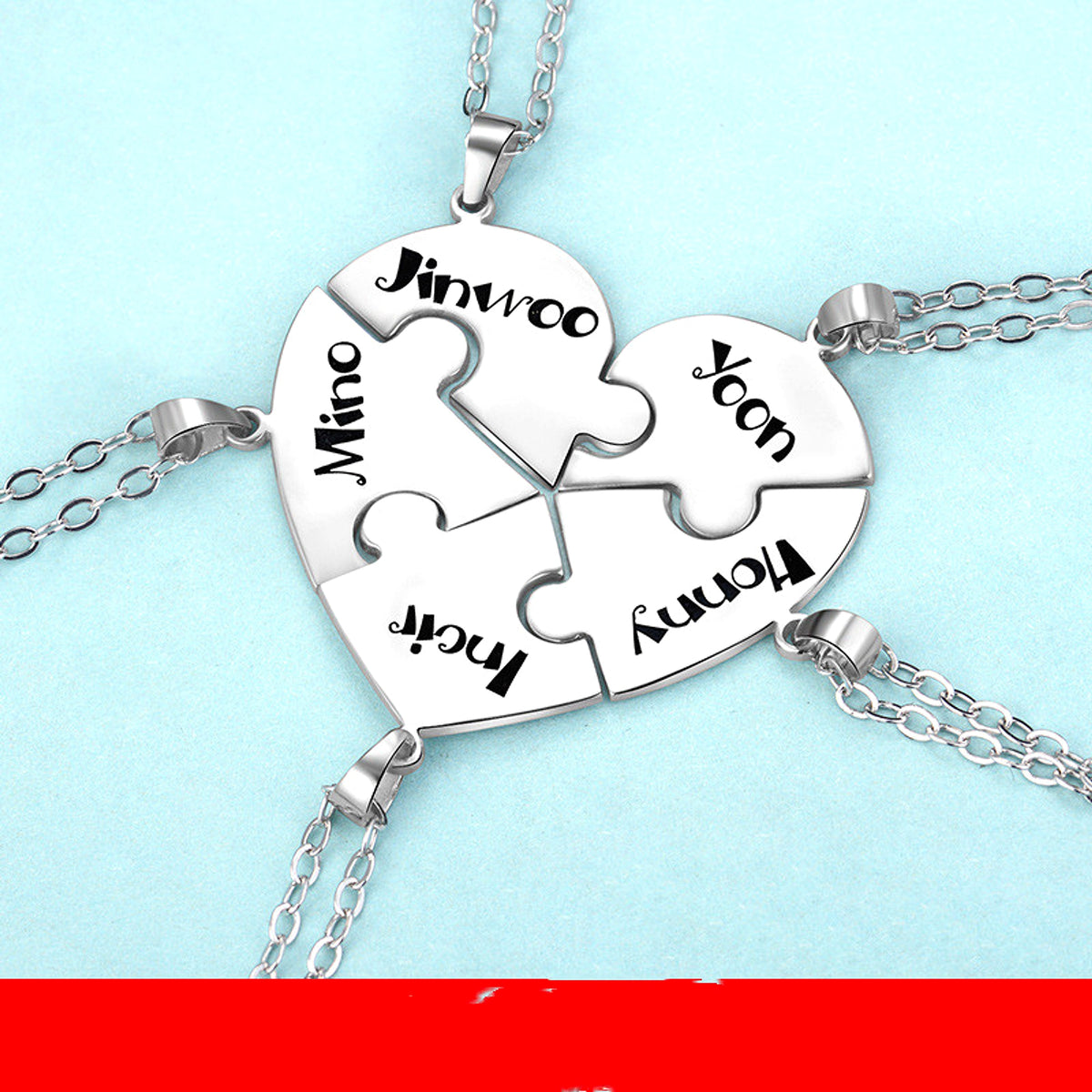 Personalized Family Pendant – Heart Necklace for Siblings & Loved Ones - enhanced image 1