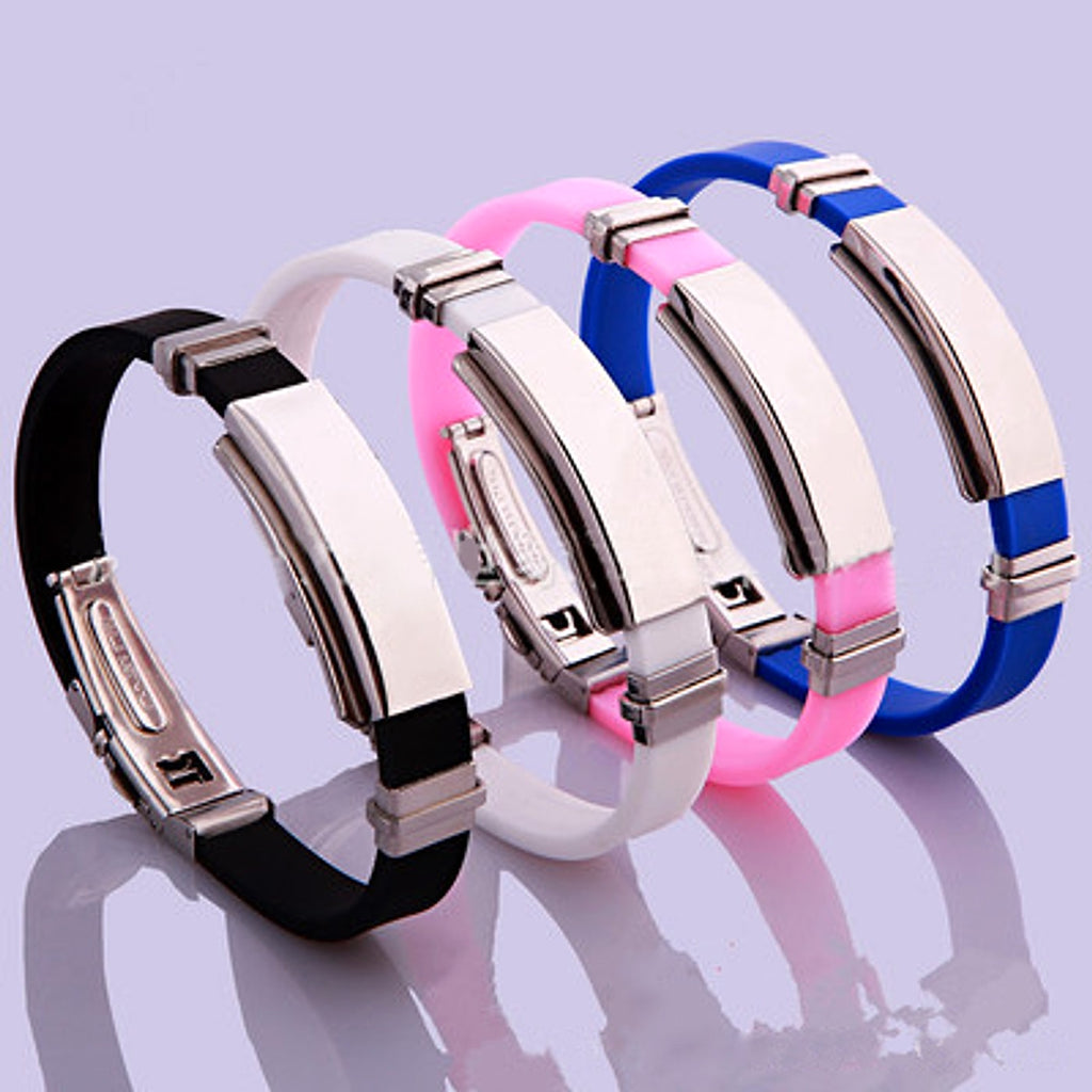 Titanium steel silicone bracelet - enhanced image 1