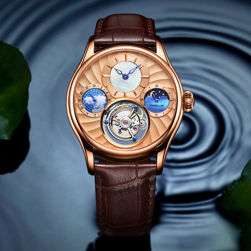 Tourbillon Hollow automatic men's business mechanical watch - enhanced image 1