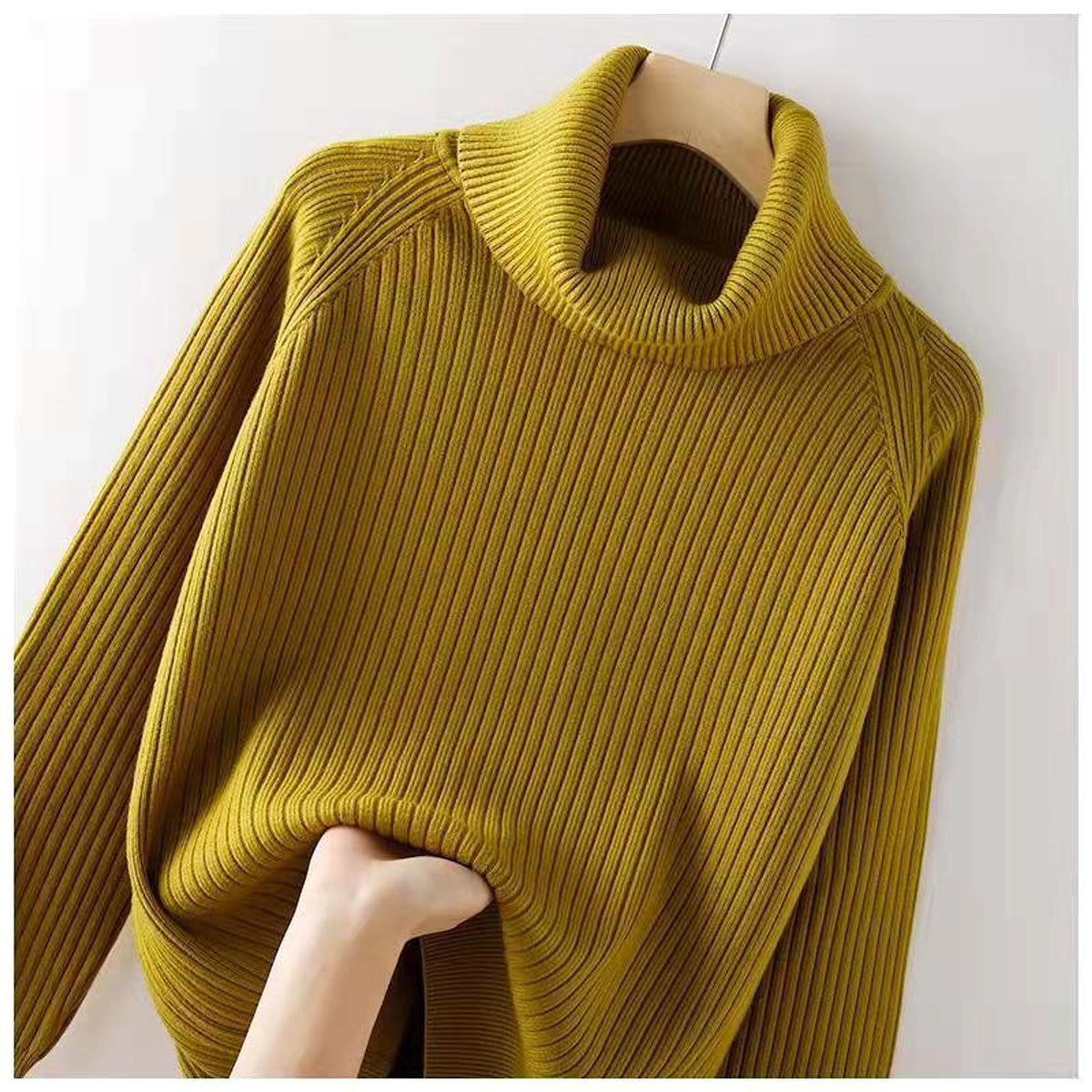 Turtleneck Bottoming  Oversized Knit Sweater - enhanced image 1
