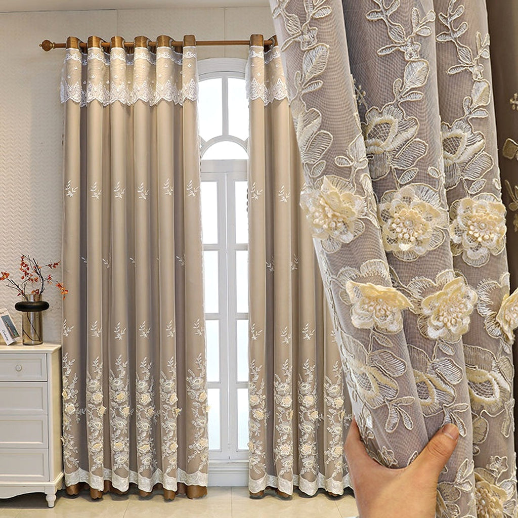 Veloria™ – Double Open Curtain Set – Magnolia Elegance Edition - enhanced image 1
