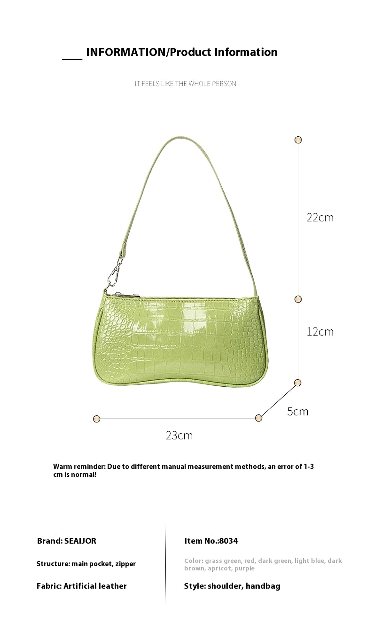Velveta™ – Croco Gloss Baguette Bag - enhanced image 1