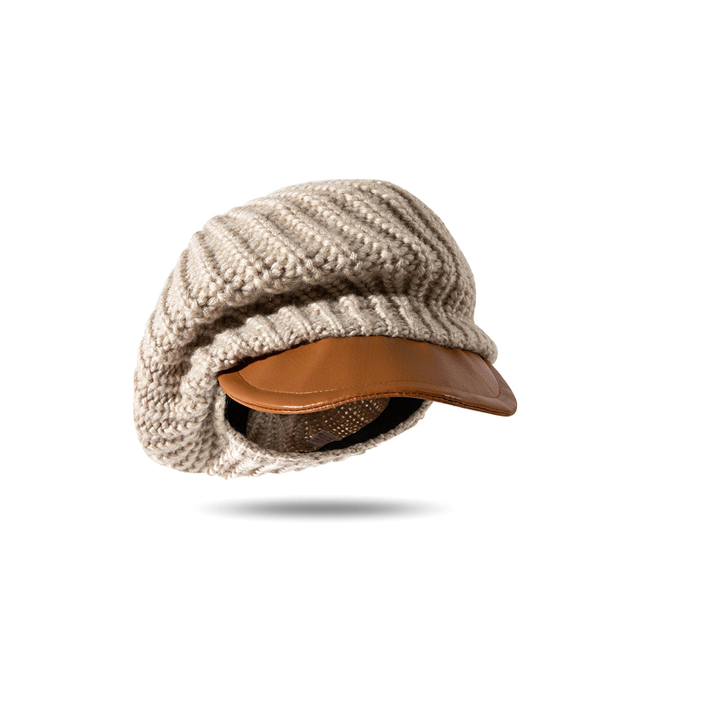 Warm And Cold Proof Hat Leather Brim Splicing - enhanced image 1
