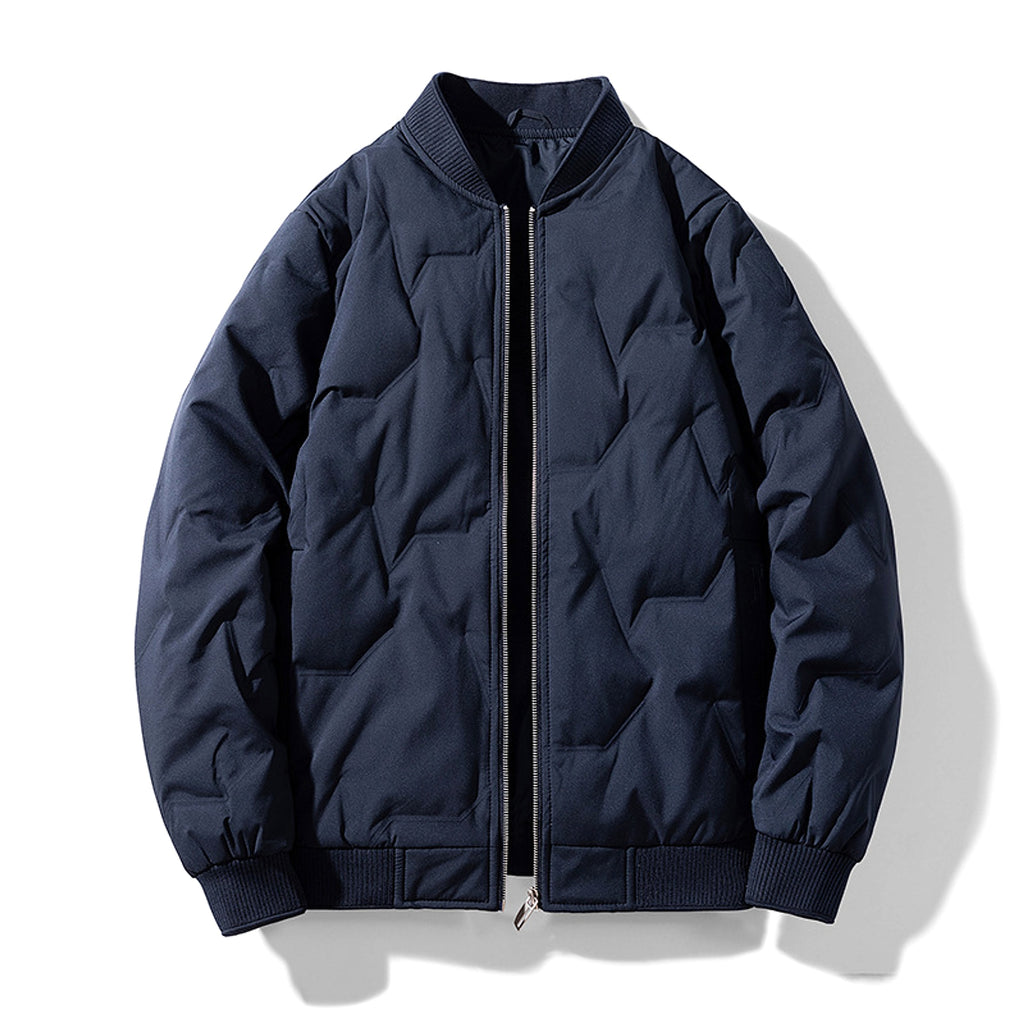 A. White Duck Down Thickened Warm Trendy Winter Men JACKET - enhanced image 1