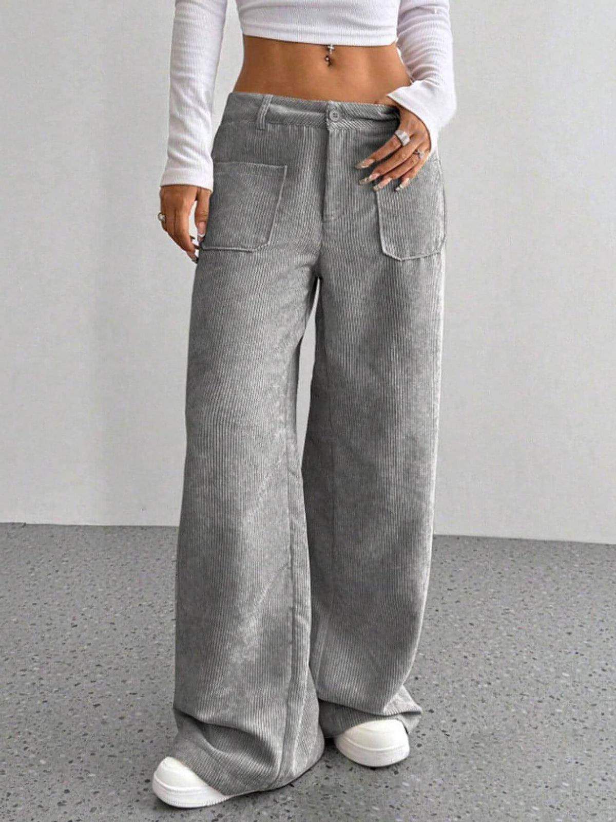 Wide Leg Pants with Pockets - enhanced image 1