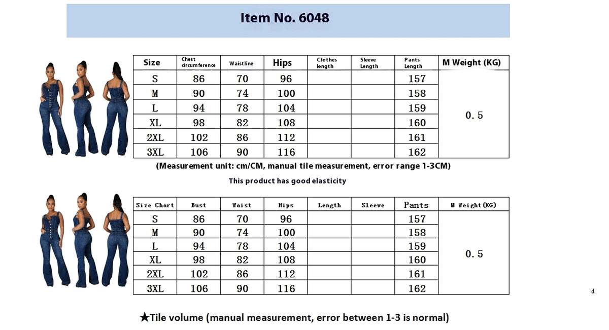 Women's Fashion Casual Denim Jumpsuit - enhanced image 1
