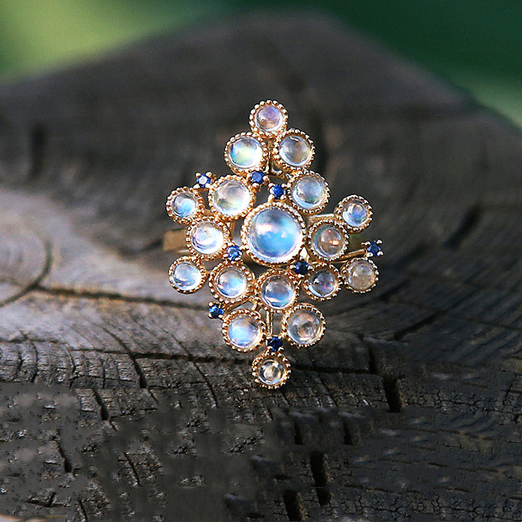 Women's Fashion Trend Inlaid Sapphire Ring - enhanced image 1