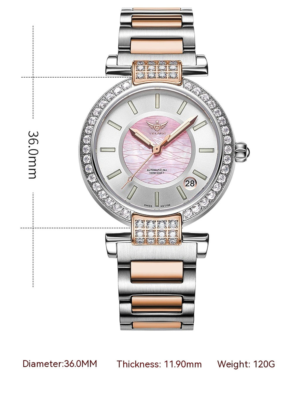 Women's Full-Automatic Waterproof Mechanical Watch – Precision Meets Elegance - enhanced image 1