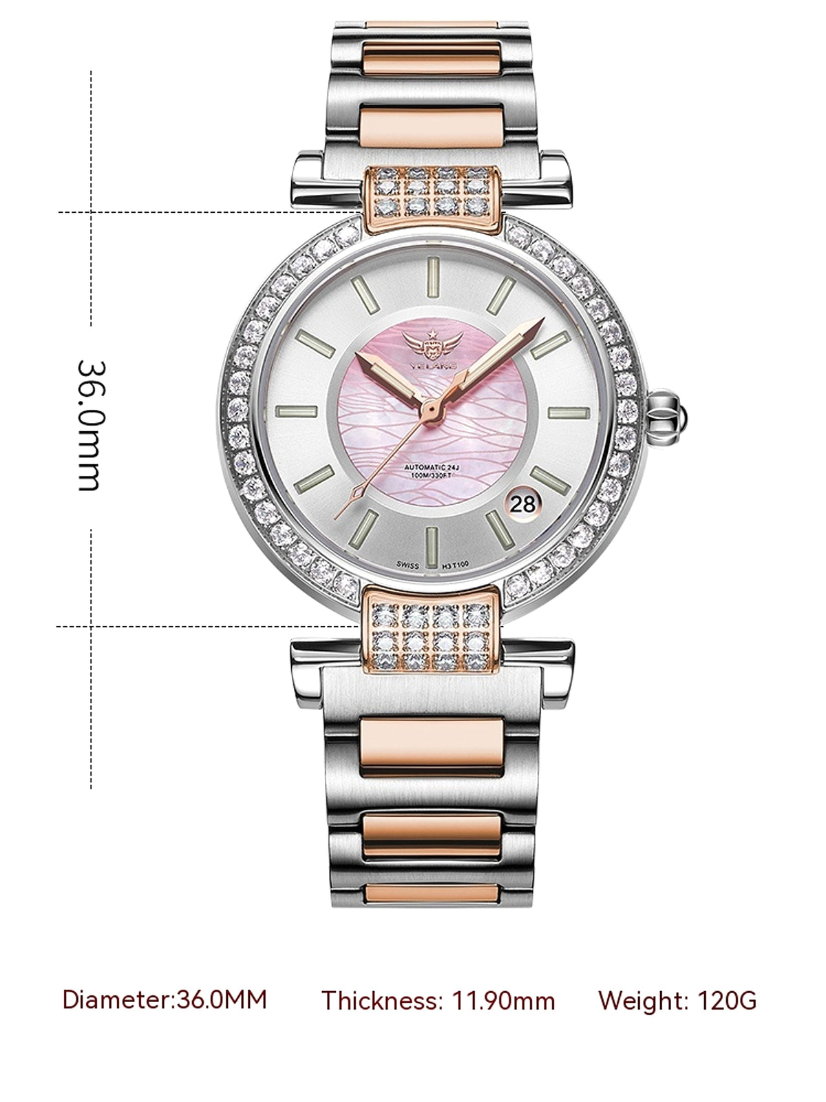 Women's Full-Automatic Waterproof Mechanical Watch – Precision Meets Elegance - enhanced image 1