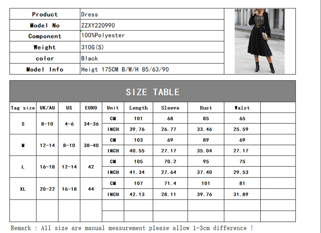 Women's Square-neck Cinched Midi Dress - enhanced image 1