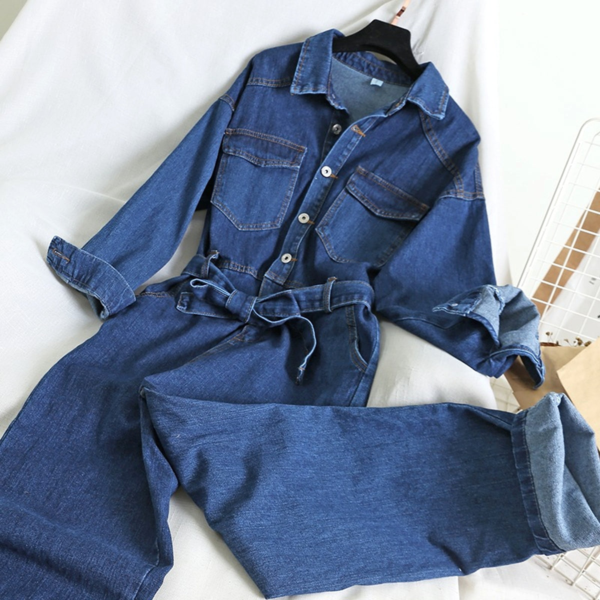 Workwear denim jumpsuit - enhanced image 1