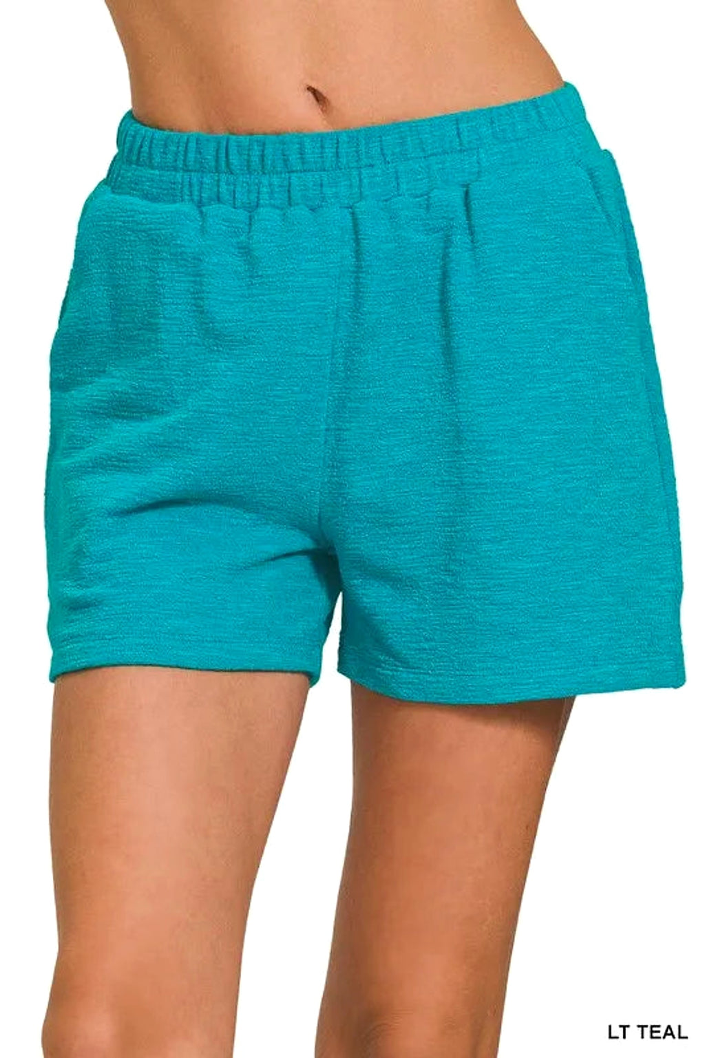Zenana Cotton Slub Shorts - enhanced image 1