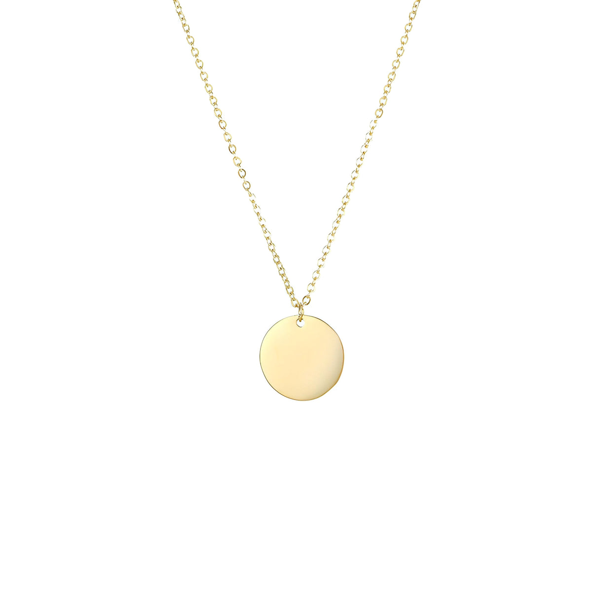 Minimalist Gold-Plated Round Pendant Necklace – A Timeless Statement! - enhanced image 2