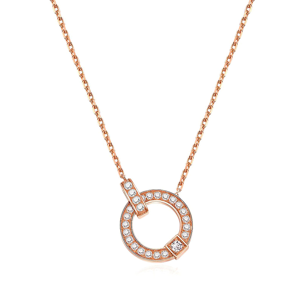 18K Fashion Diamond Clavicle Necklace - enhanced image 2