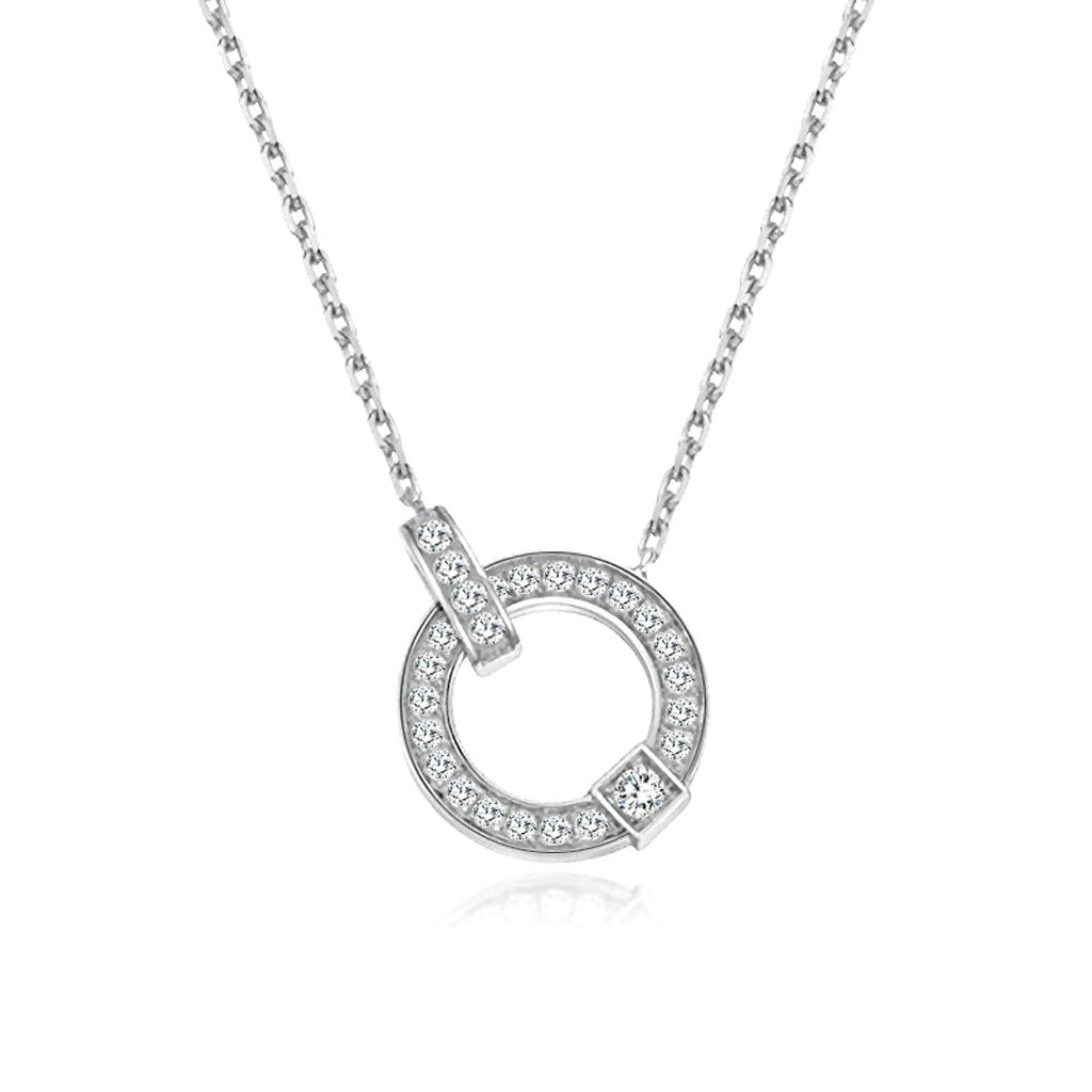 18K Gold Simple Fashion Diamond Clavicle Necklace - enhanced image 2