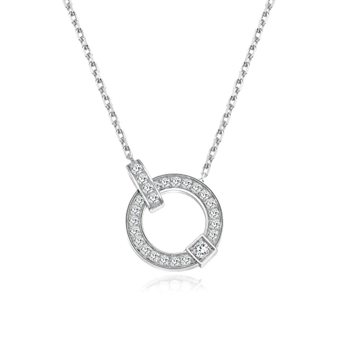 18K Gold Simple Fashion Diamond Clavicle Necklace - enhanced image 2