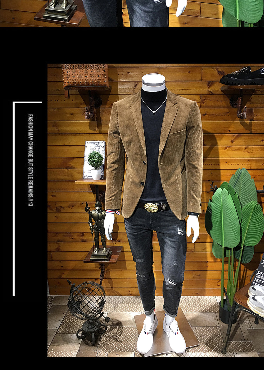 25 Edition – Men’s Slim Fit Corduroy Business Blazer - enhanced image 2