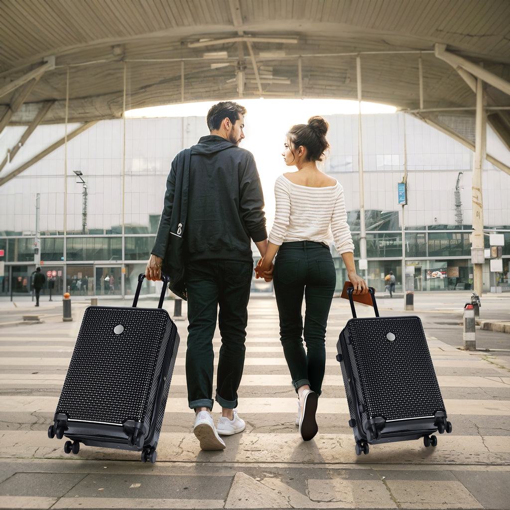 3 Piece Set Of Hard Shell Suitcases With Wheels, Light Expandable Travel Suitcase With TSA Lock - enhanced image 2