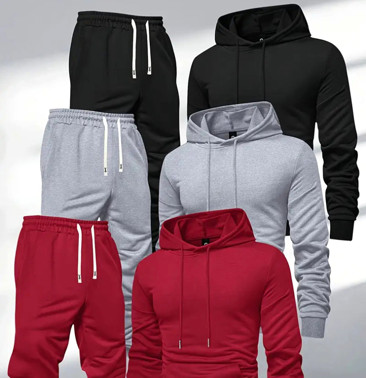 3 Sets Men's Casual Sports Hoodies Blouse And Pants - enhanced image 2