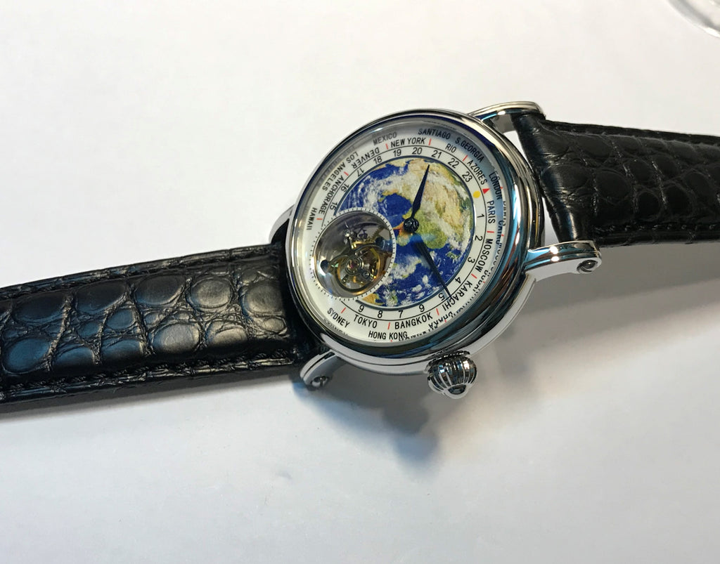 3D Globe Tourbillon Round Watch Fashion - enhanced image 2