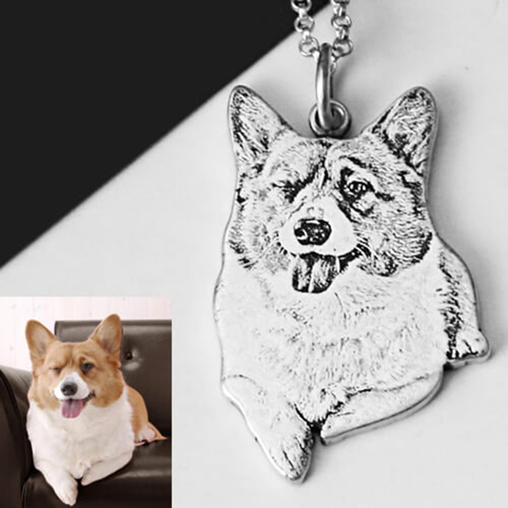 925 Silver Custom Cat And Dog Animal Photo Necklace - enhanced image 2
