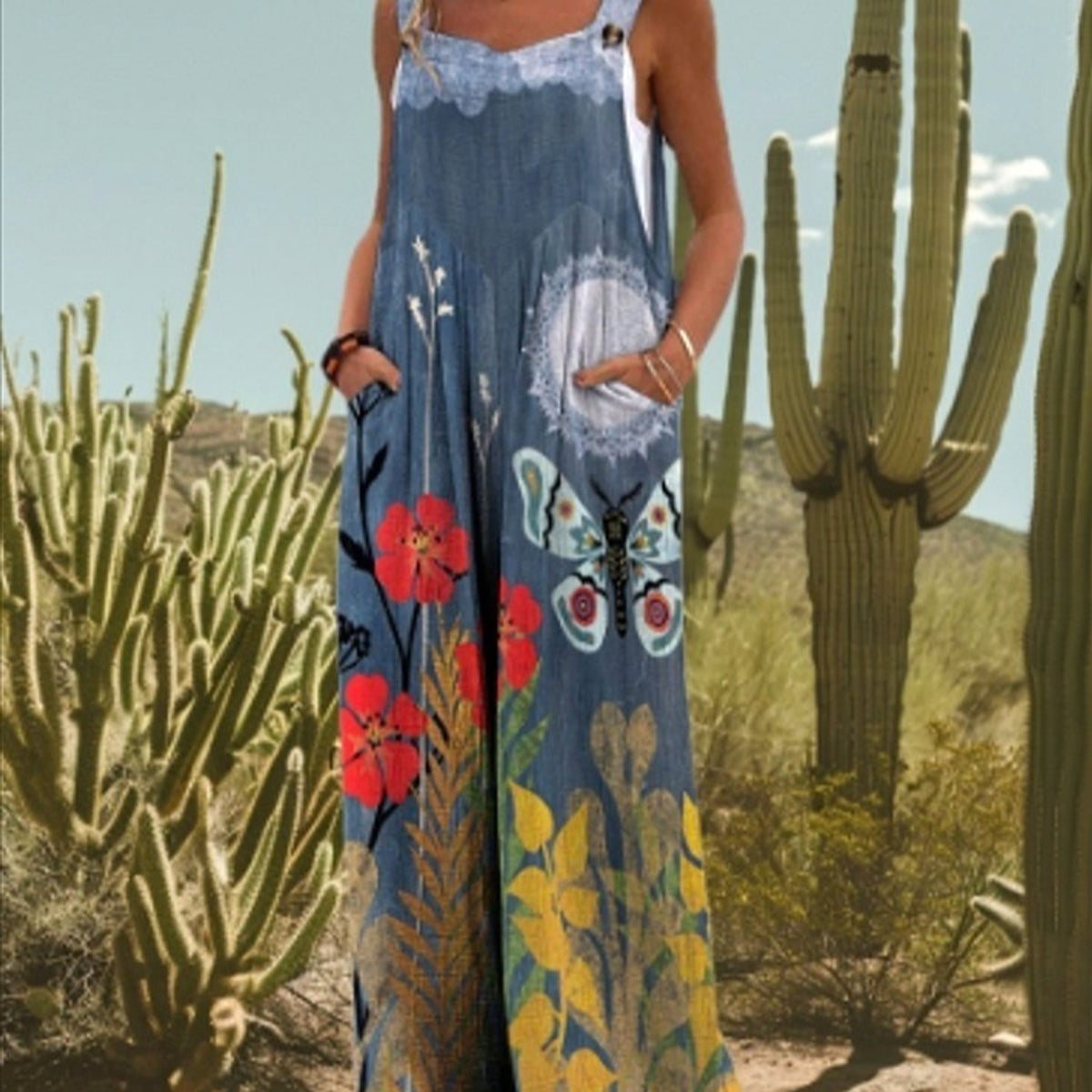 Abstract Printing Fashion Jumpsuit - enhanced image 2