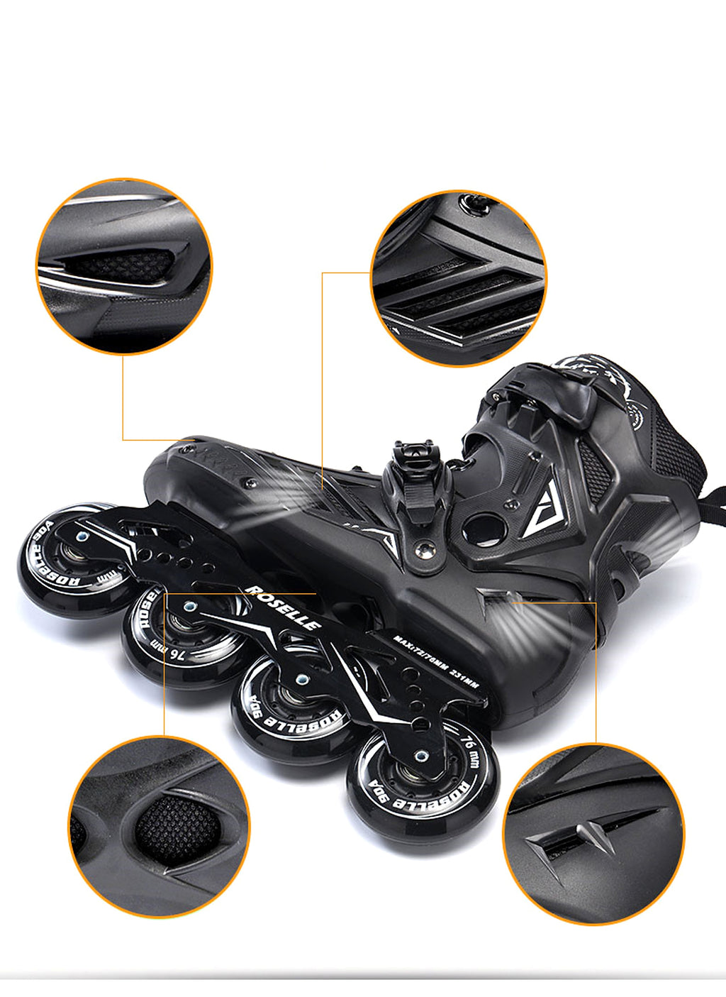 Adult Inline Roller Dkating Beginner Fancy Flat Shoes - enhanced image 2