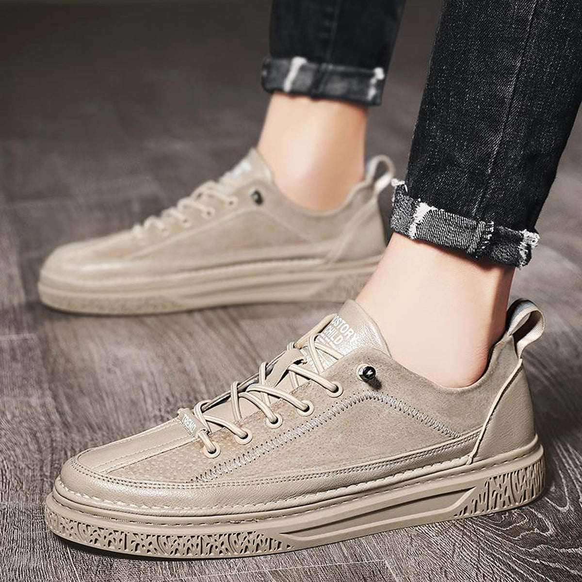 Men's Casual British Style Small Leather Shoes - enhanced image 2
