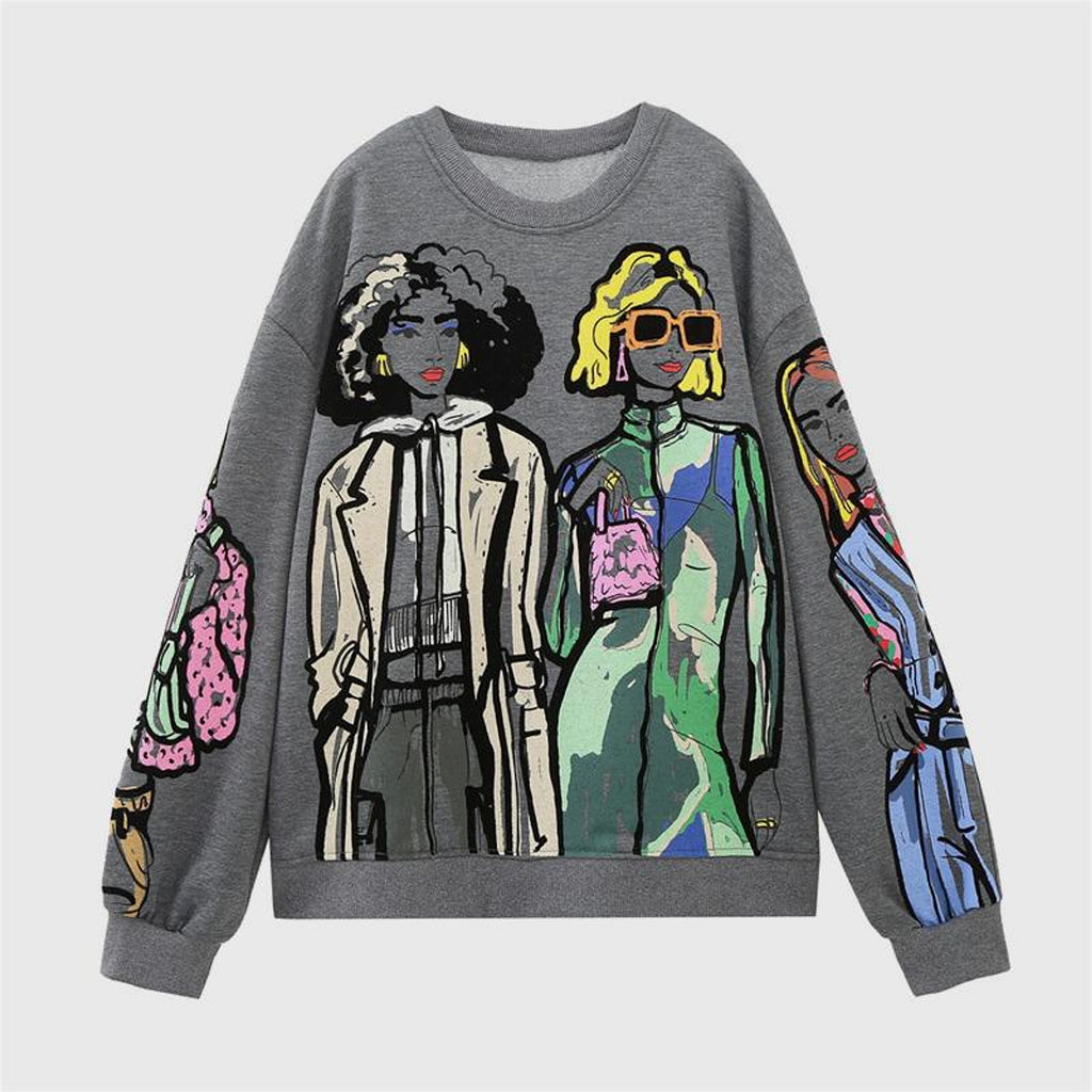 Lazy Style Top Girls' Printed Sweater - enhanced image 2