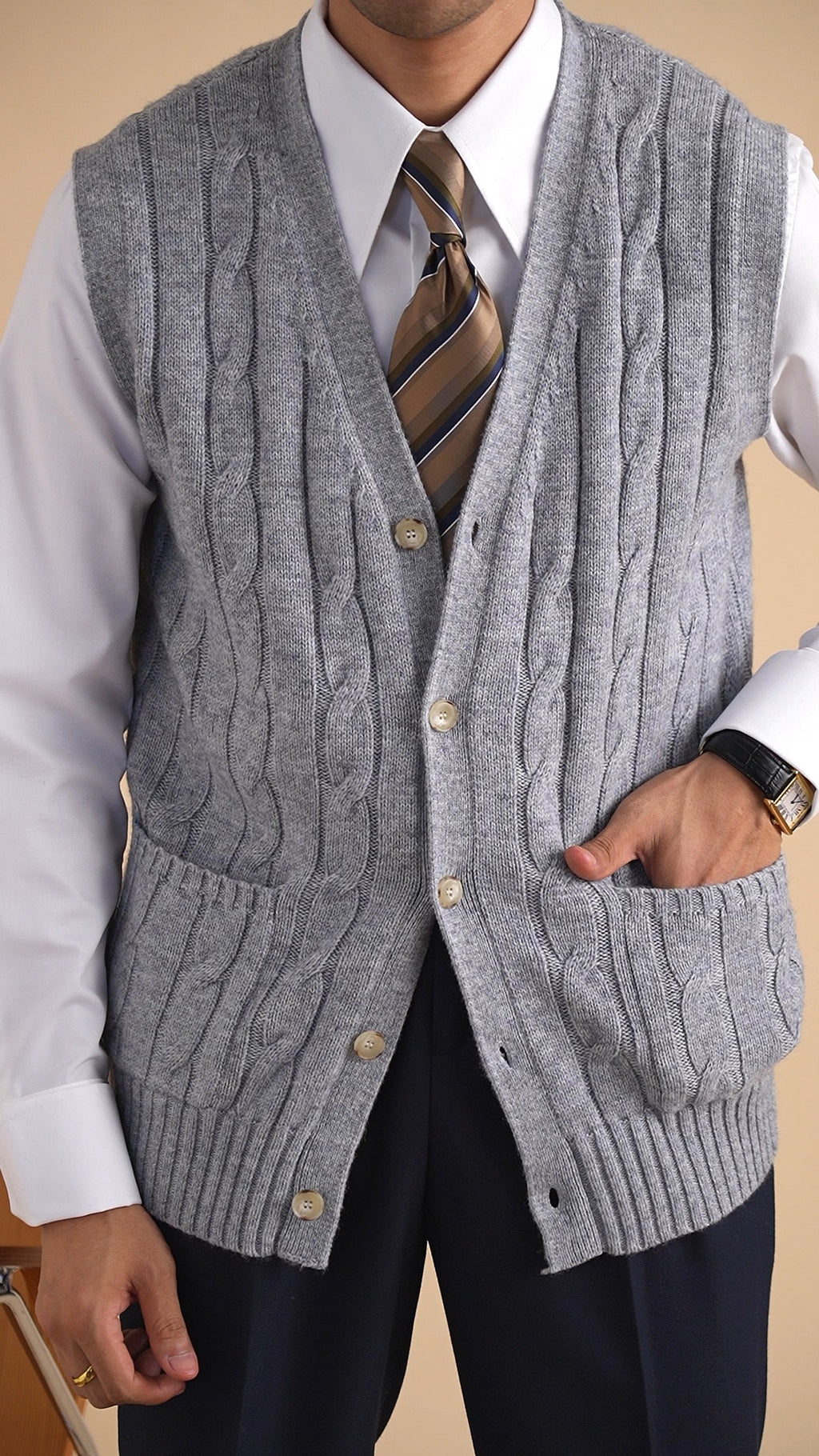 Aoyang Woolen Vest Sweater Men's Autumn And Winter - enhanced image 2