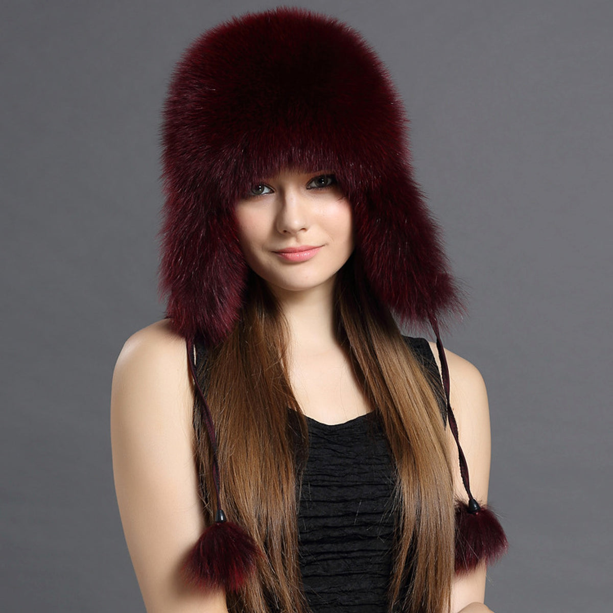 Autumn And Winter Korean Fox Fur Lei Feng Hat Trend - enhanced image 2